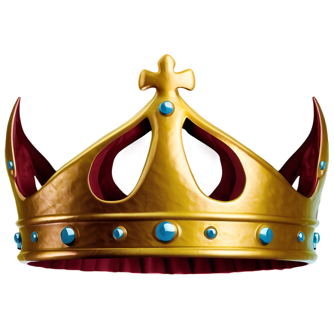 a golden crown with blue eyes