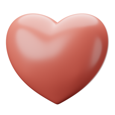 a red heart on a white background