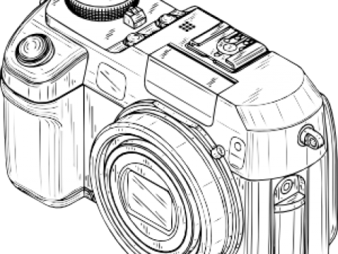 a drawing of a digital camera
