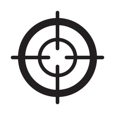 a black and white icon of a target