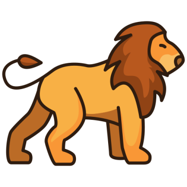 a cartoon lion standing on its hind