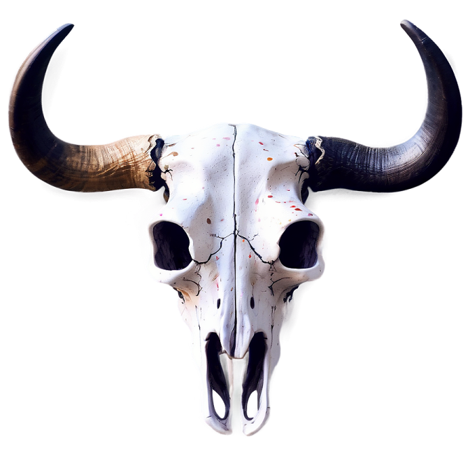 a bull's skull on a white background