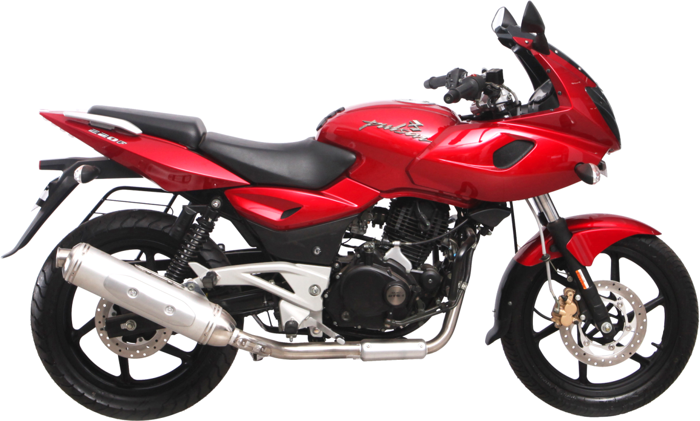 a red motorcycle on a white background