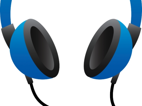 a pair of headphones on a white background
