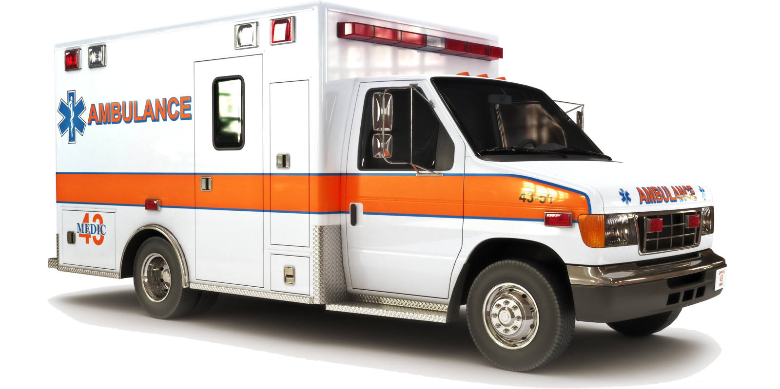 an ambulance is shown in this image