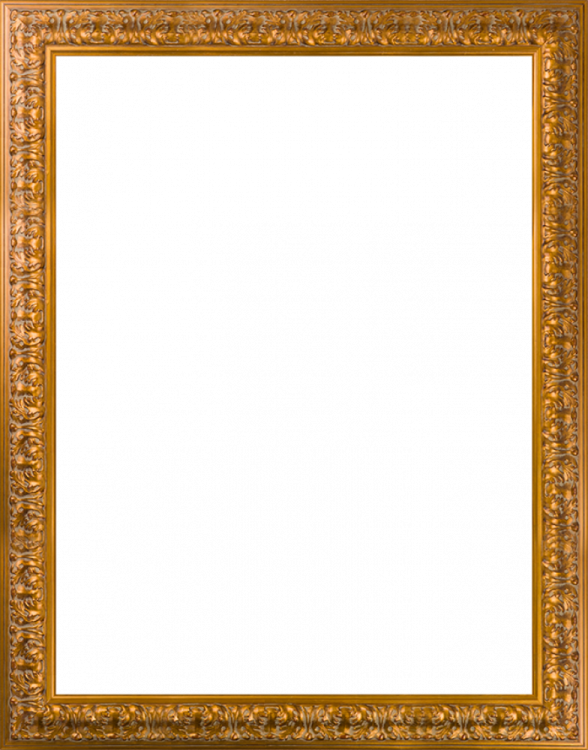 a gold frame on a white background