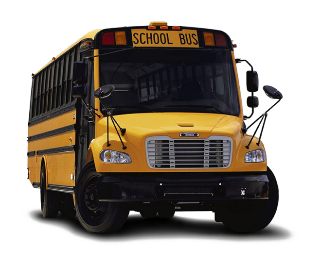 a yellow school bus on a white background