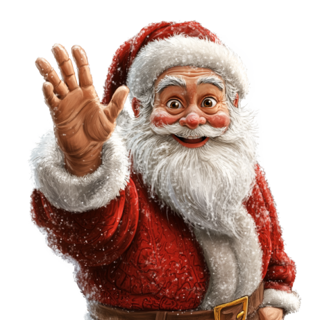 santa claus waving hand