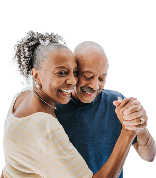 an older couple dancing