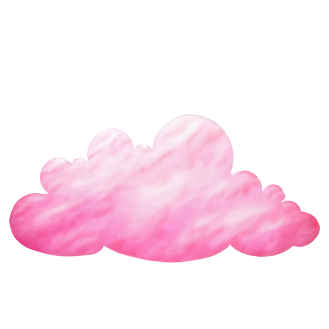 a pink cloud on a white background