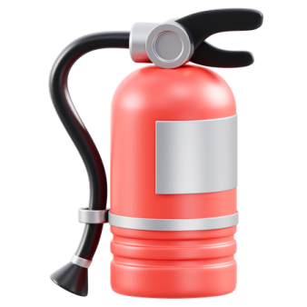 a red fire exor on a white background
