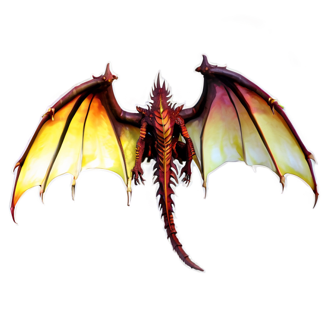 a red and yellow dragon on a white background