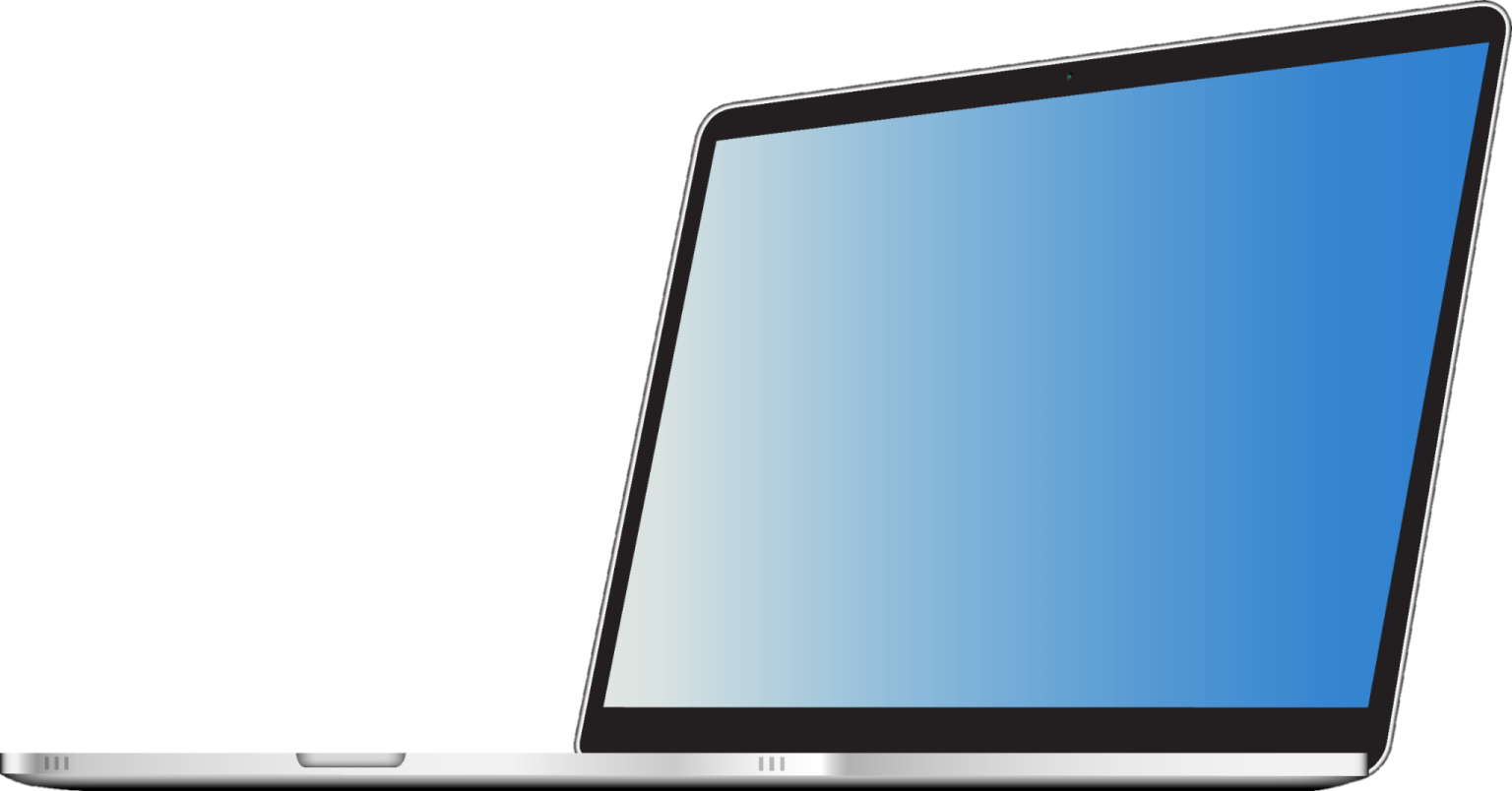 a laptop computer with a blue screen