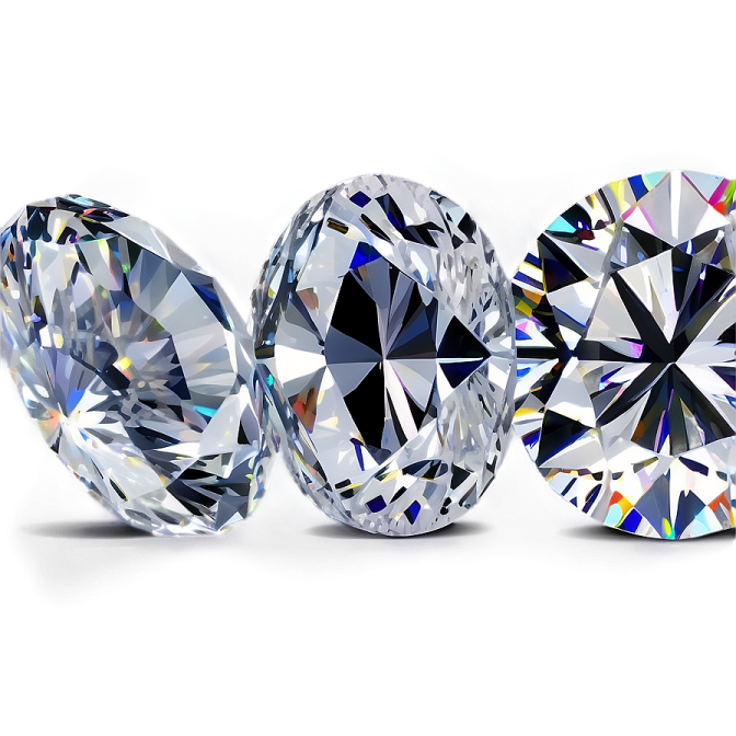 three diamonds on a white background