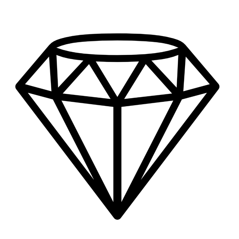 a black and white diamond icon