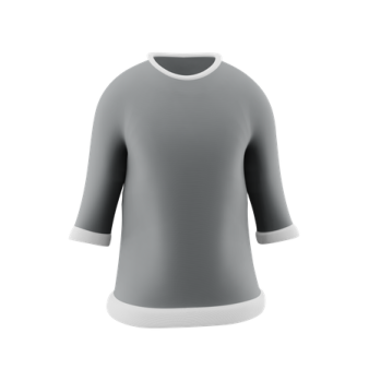 a gray and white t - shirt on a white background