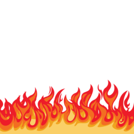 a fire with red and yellow flames on it