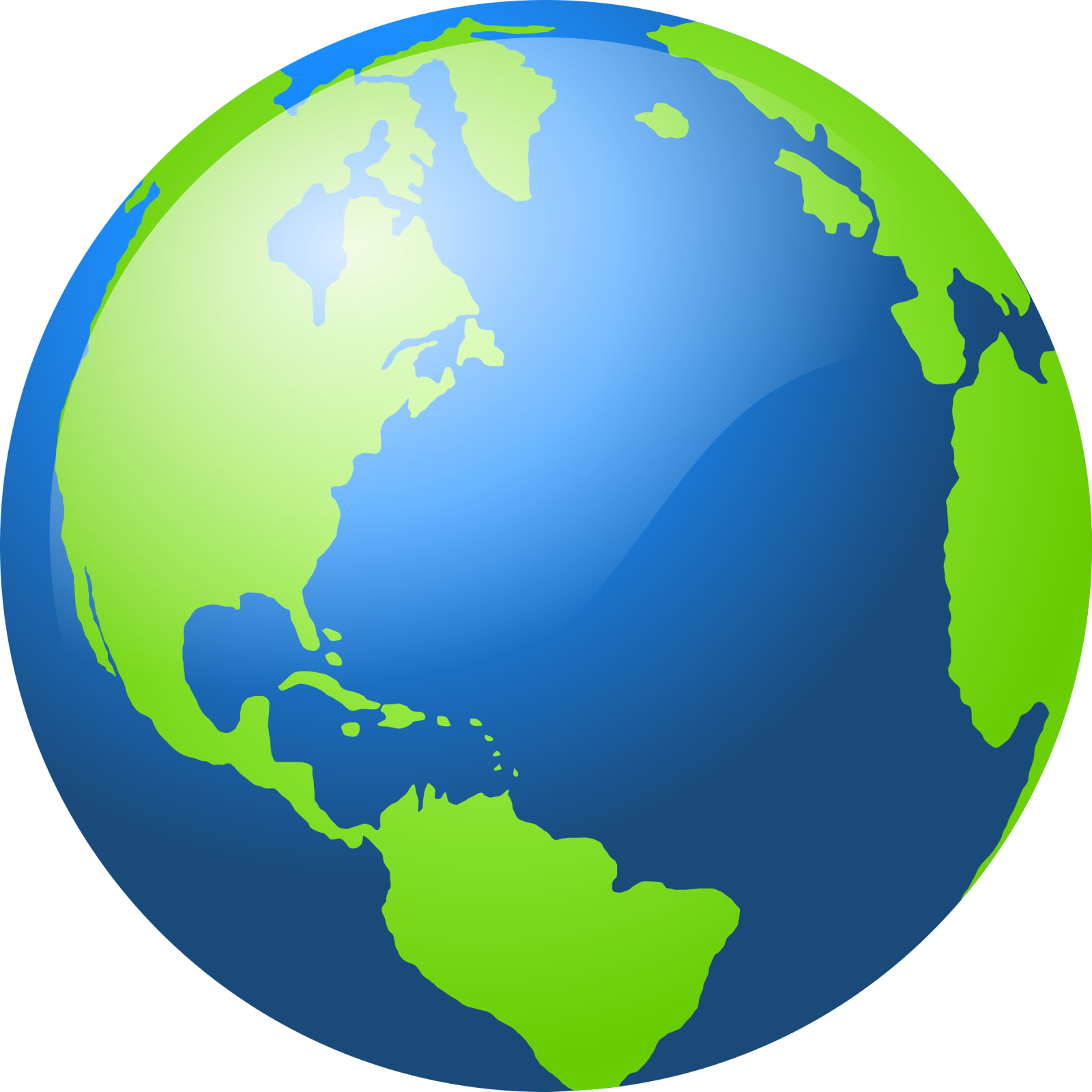 a blue and green globe on a white background