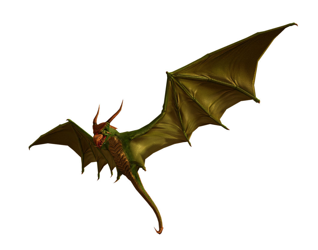 a large green dragon flying in the sky