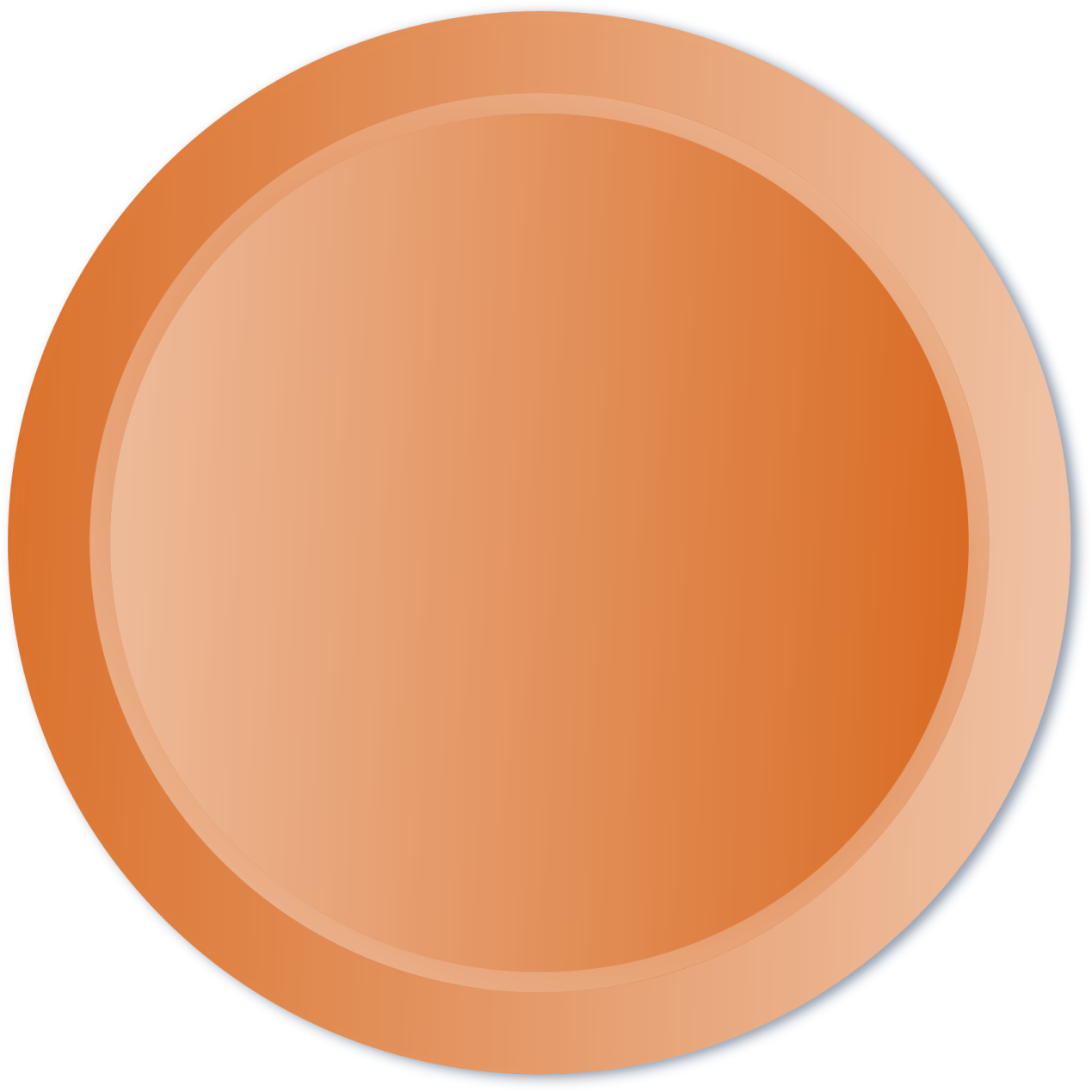 an orange plate with a white background