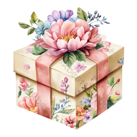 a gift box with flowers on it