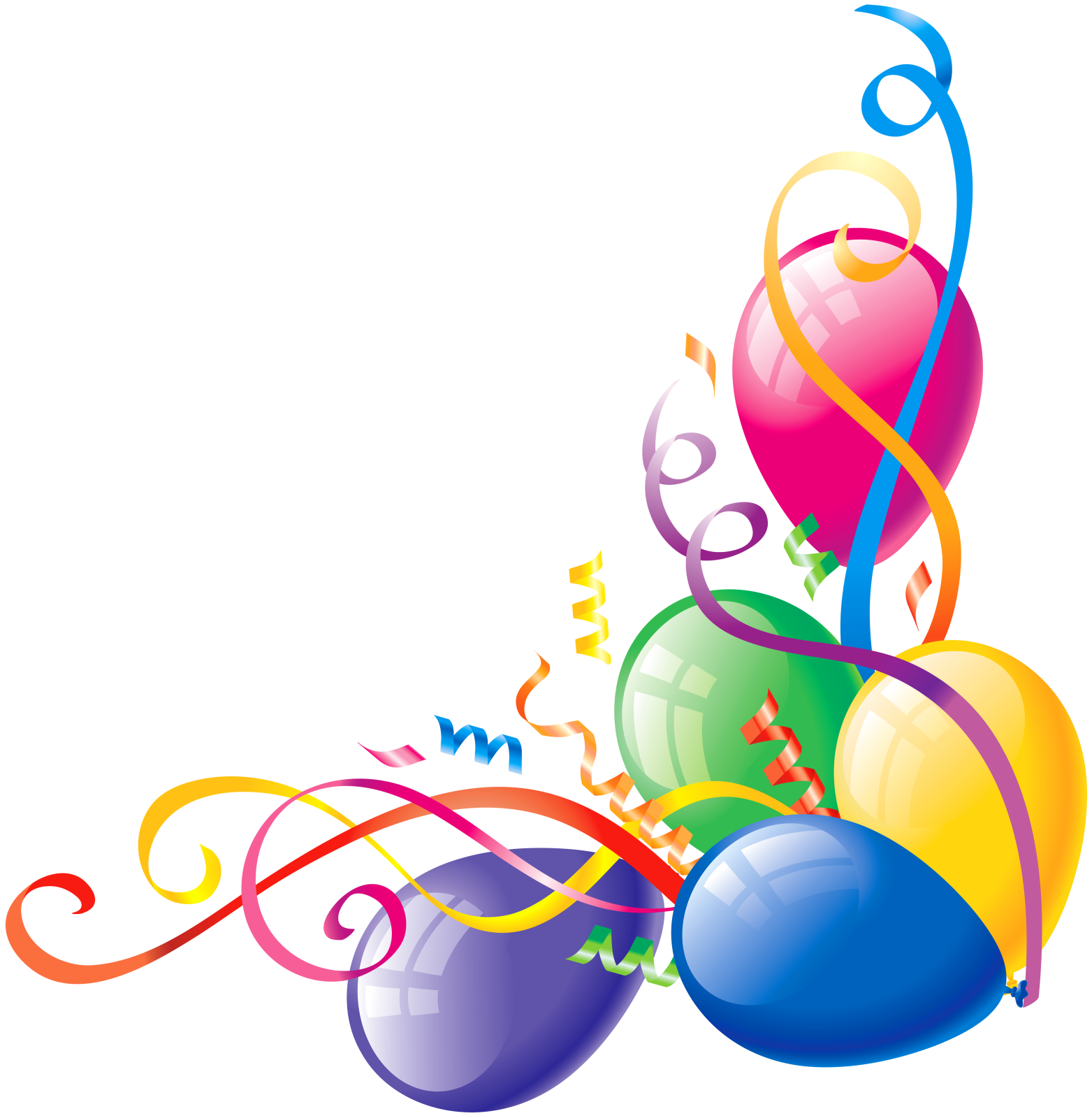 a bunch of colorful balloons and streamers