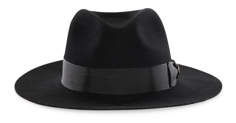 a black hat on a white background
