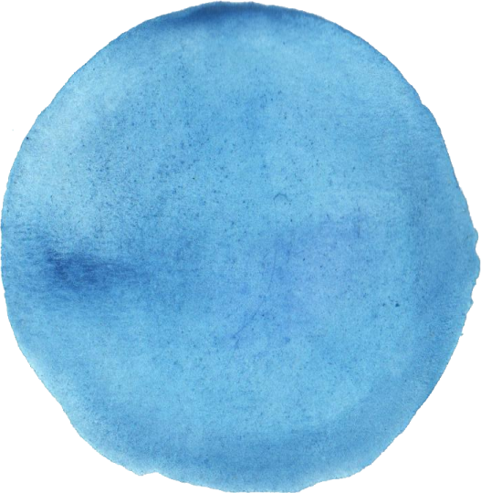 a blue circle painted with watercolor
