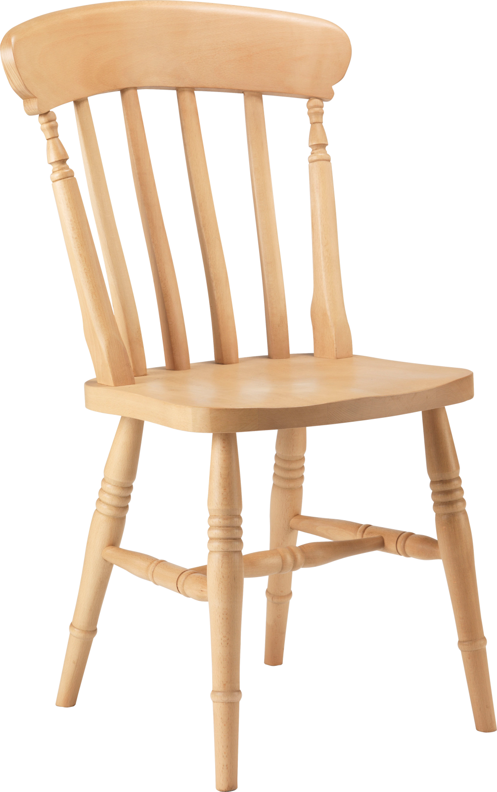 a wooden chair on a white background