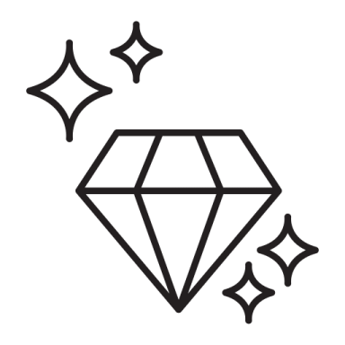 a diamond with stars around it