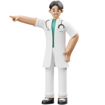 a male doctor pointing at something