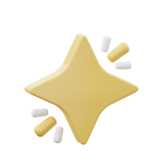 a yellow star shaped object on a white background