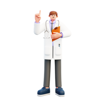 a male doctor with a book in his hand