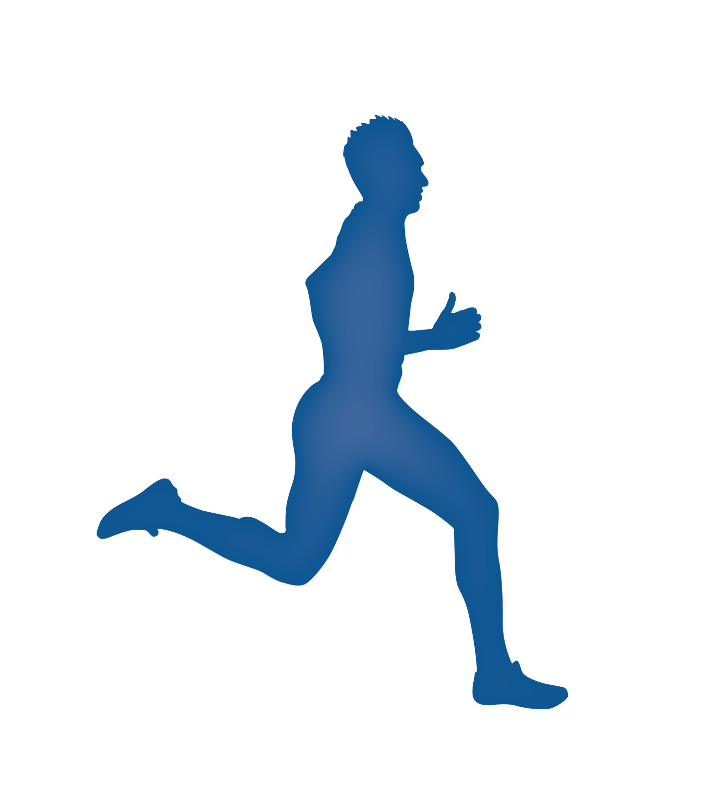 a silhouette of a man running