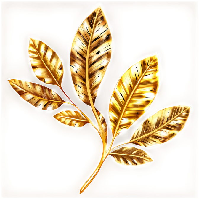a golden leaf on a white background