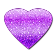purple glitter heart sticker