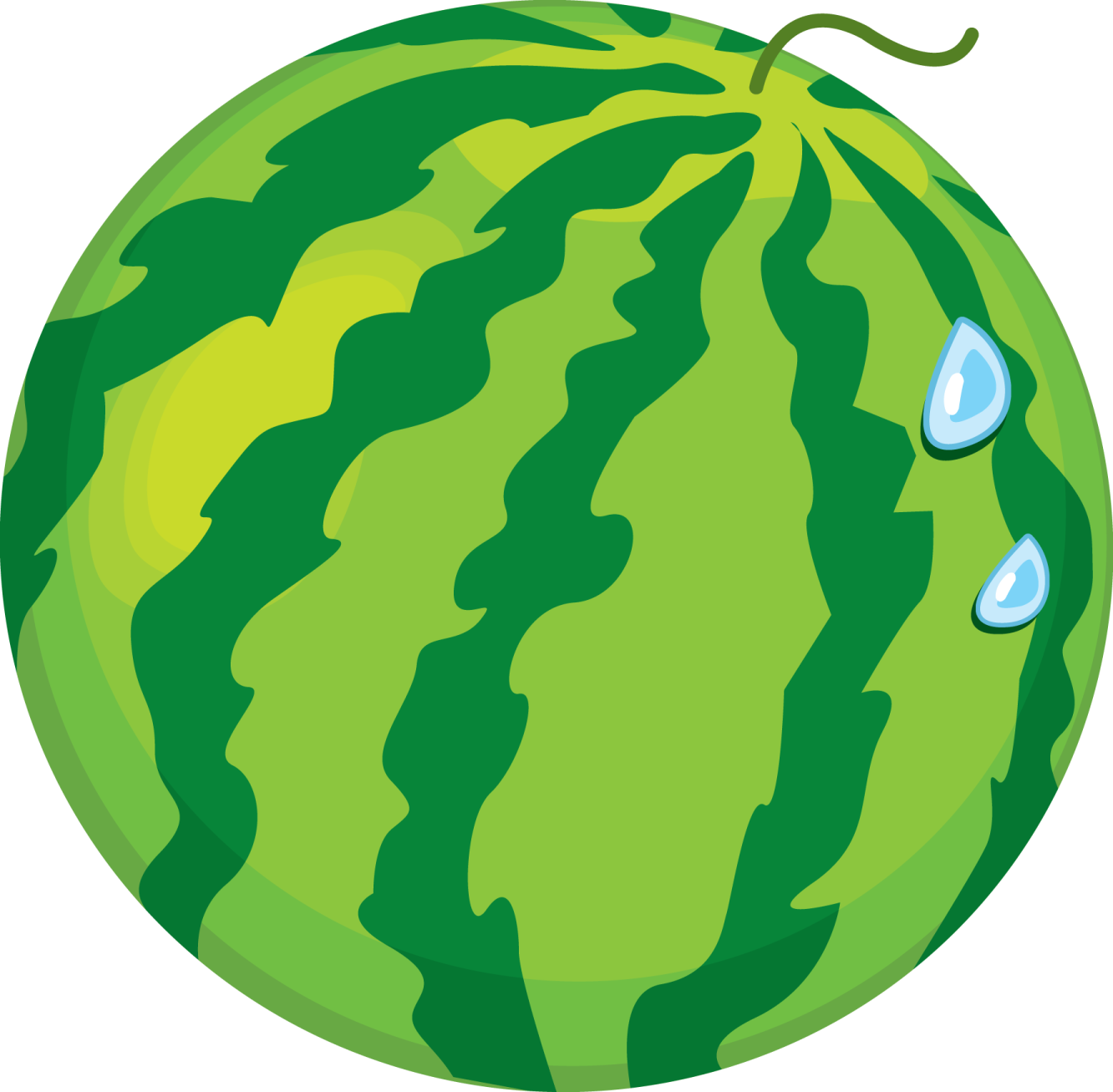 a watermelon with drops of water