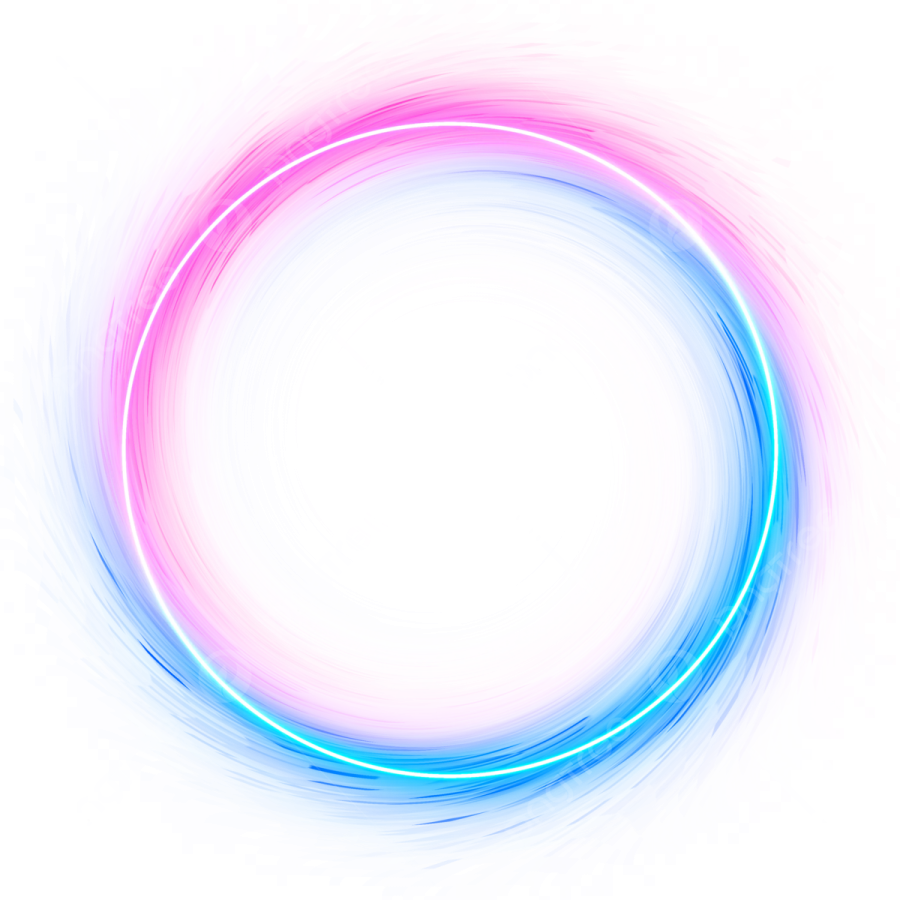 a blue and pink circle on a white background