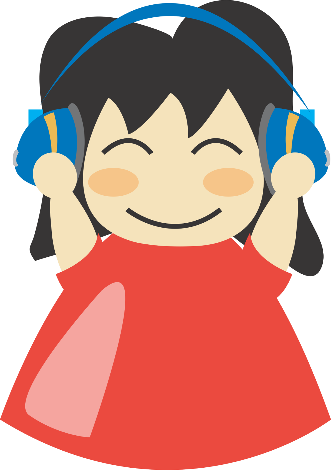 a girl with headphones