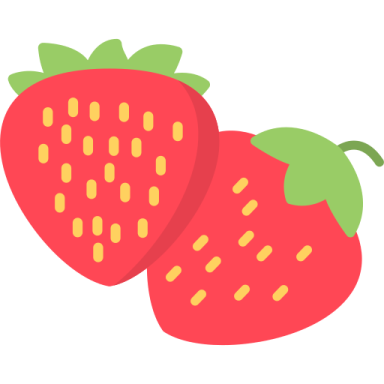 two strawberries on a white background