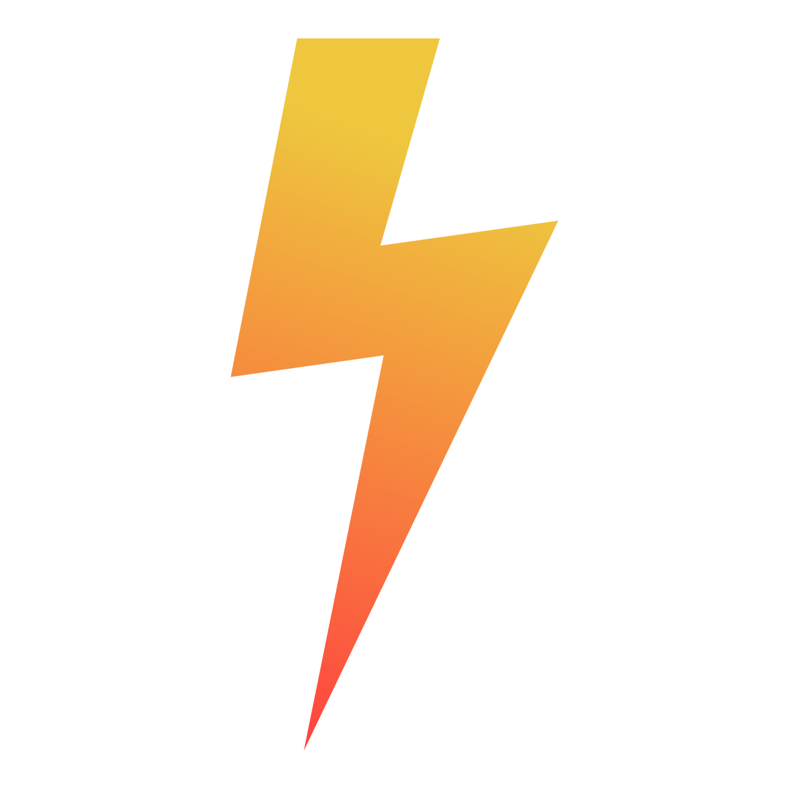 a yellow lightning bolt on a white background