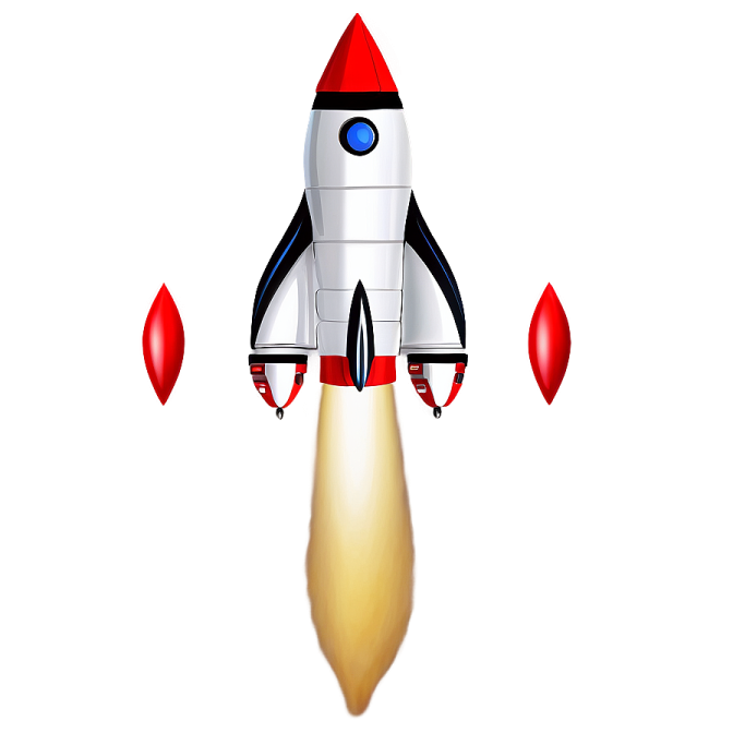 a rocket is flying through the air