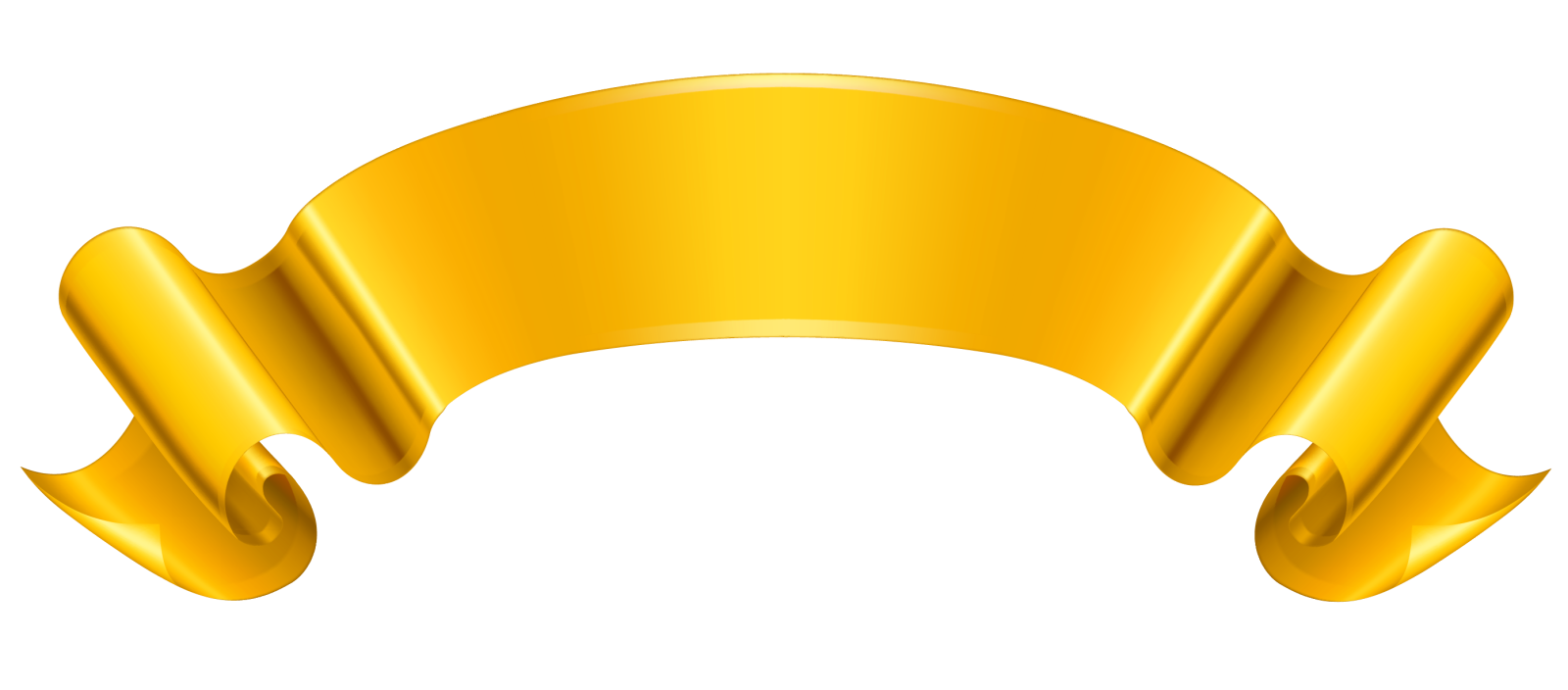 a gold ribbon on a white background