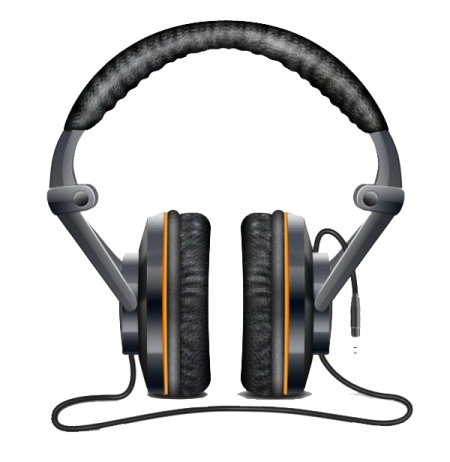 a pair of headphones on a white background