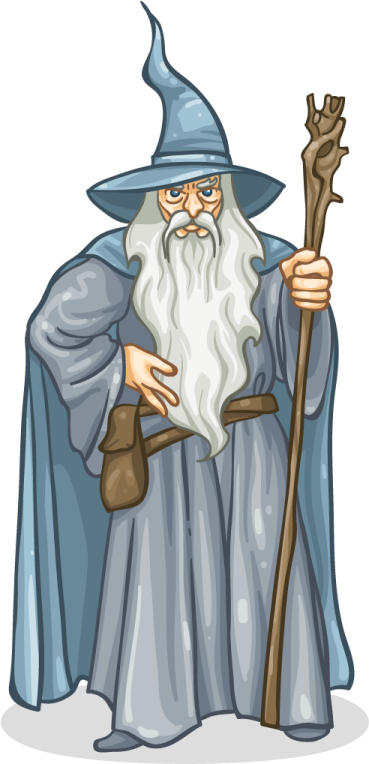 an old wizard with a staff