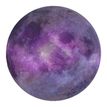 a purple moon with stars in the background