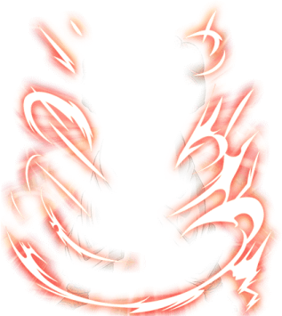 a drawing of an orange and white fire
