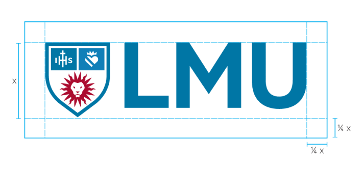 the lmu logo on a white background