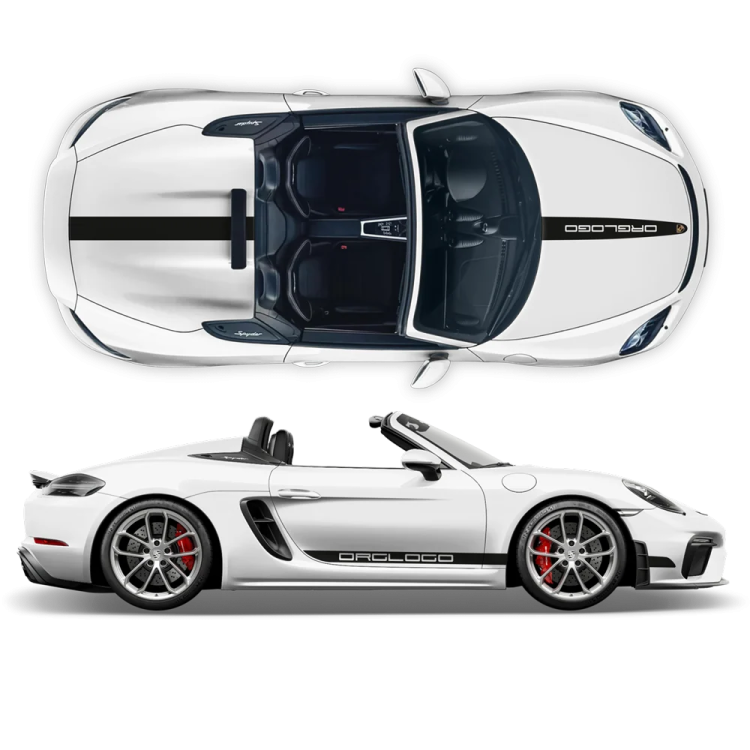 a white porsche sports car with the doors open