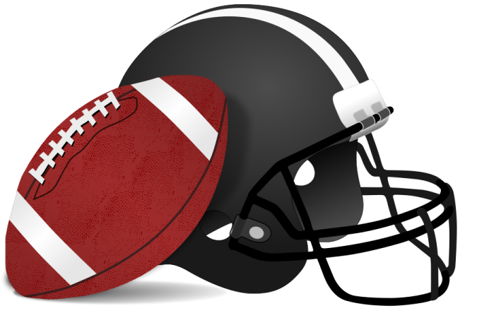 a football helmet with a ball on it